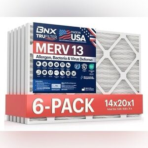 BNX TruFilter Air Filter MERV 13 14x20x1 Brand New 6 Pack